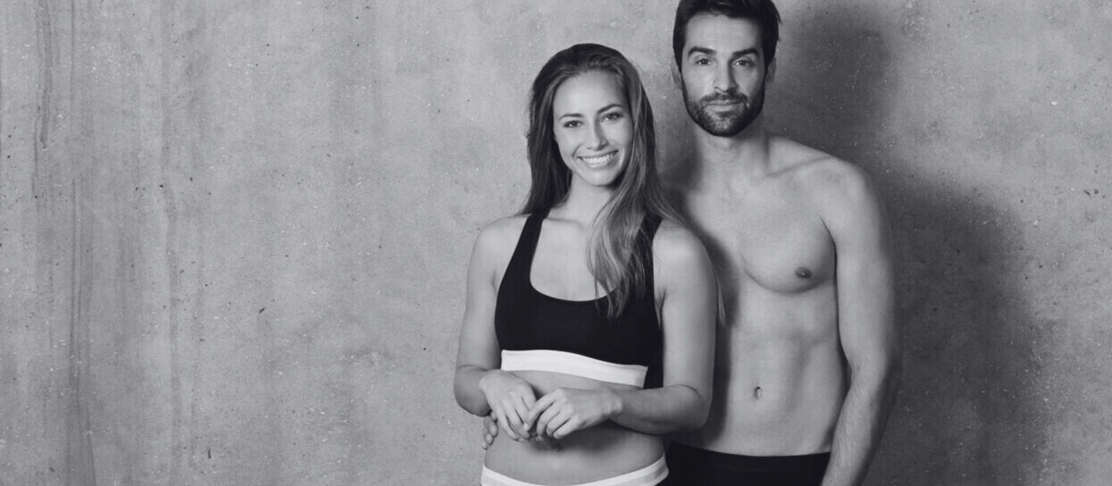 undressed couple in studio